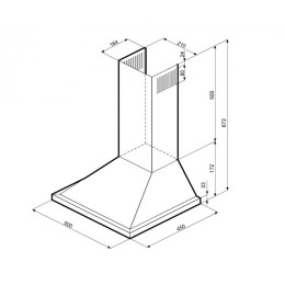 BELLA 500 WHITE push button вытяжка кухонная