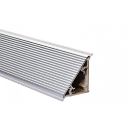 Плинтус алюм. рифленый (прямой) + Заглушки к плинтусу (комплект) серые 3 м.