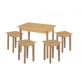 Комплект ЛДСП прямая нога (стол + 4 табурета)