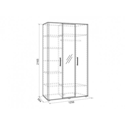 Шкаф 3х-створчатый с зеркалом Зара