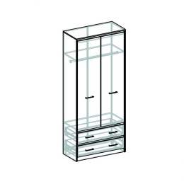 Шкаф 2-х створчатый с ящиками "Дакота" (440)