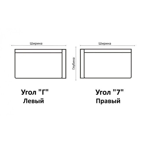Тахта угловая "Элегия" 900/1200/1400/1600 мм