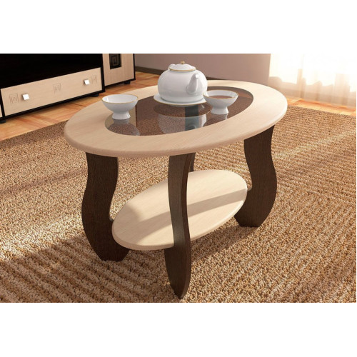 Журнальный стол с овальным стеклом №2