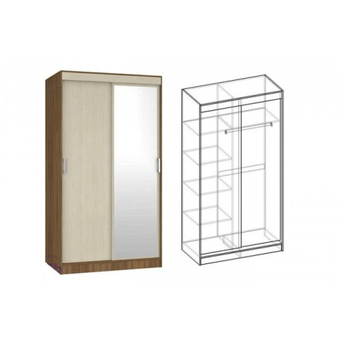 Шкаф-купе 2-х створчатый с зеркалом Светлана
