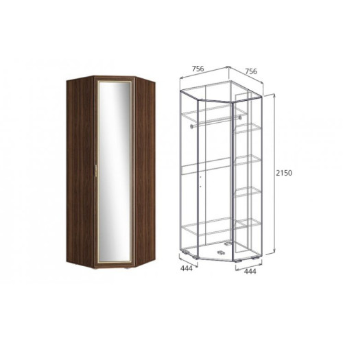 Шкаф угловой с зеркалом (540) Виктория