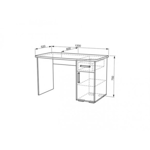 Стол компьютерный с надстройкой Лайт-1 1200