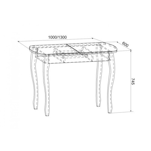 Стол обеденный раздвижной со стеклом Экстра 2 (венге)