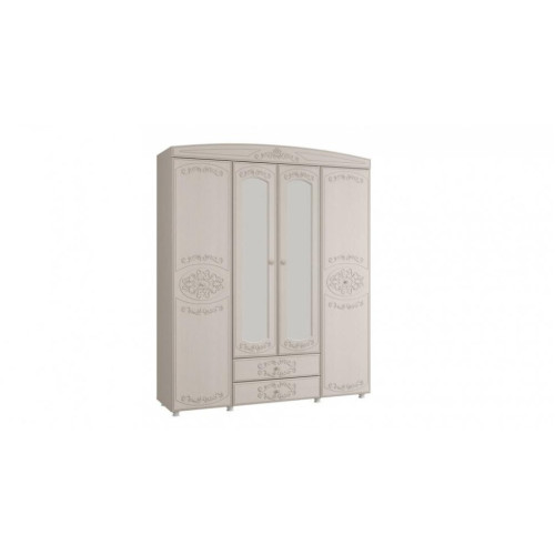 Шкаф 4-х дверный комбинированный с зеркалом Каролина