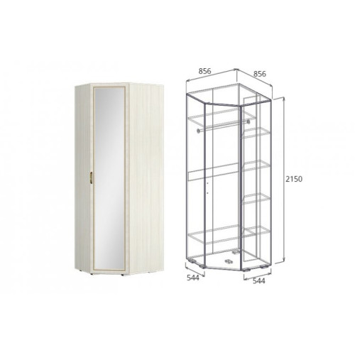 Шкаф угловой с зеркалом (540) Виктория