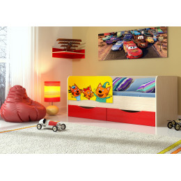 Детская кровать с фотопечатью "Три кота" 1,6 м