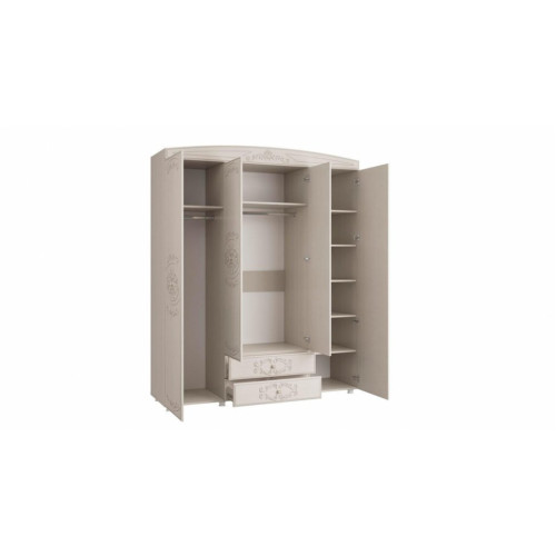 Шкаф 4-х дверный комбинированный с зеркалом Каролина