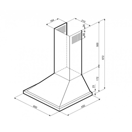 Bella 600 inox PB вытяжка кухонная