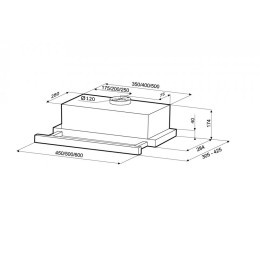 KAMILLA 600 white (1 мотор) вытяжка кухонная