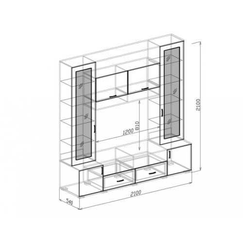 Витрина №1 Оскар (белый глянец)