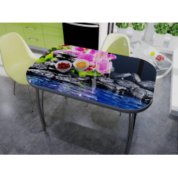 Стол со стеклом "Орхидея"