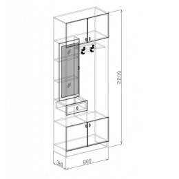 Прихожая "Вега-2" (рельеф пастель)