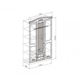 Шкаф 3-х дверный "Лира"