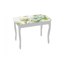 Стол обеденный раздвижной со стеклом "Экстра 2" (белый)