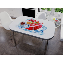 Стол со стеклом "Гранат"