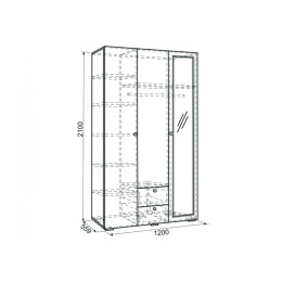 Шкаф 3-створчатый "Гламур"
