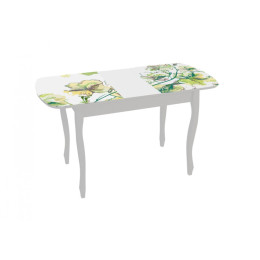 Стол обеденный раздвижной со стеклом "Экстра 2" (белый)