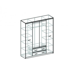 Шкаф 4-х створчатый с ящиками "Дакота" (540)