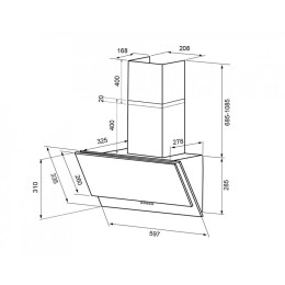 Olly 600 black PB вытяжка кухонная