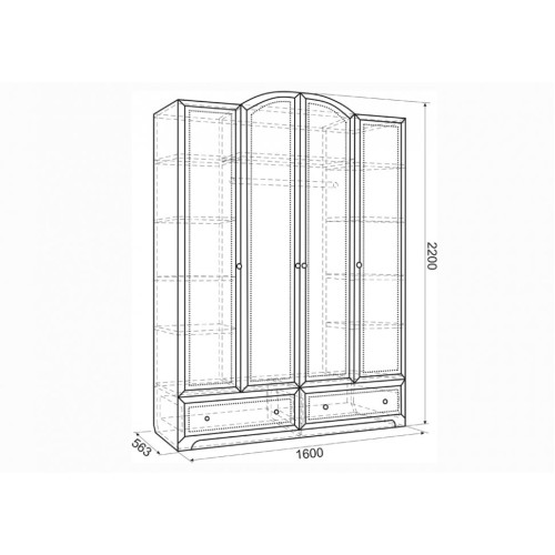 Шкаф 4х-створчатый Акварель