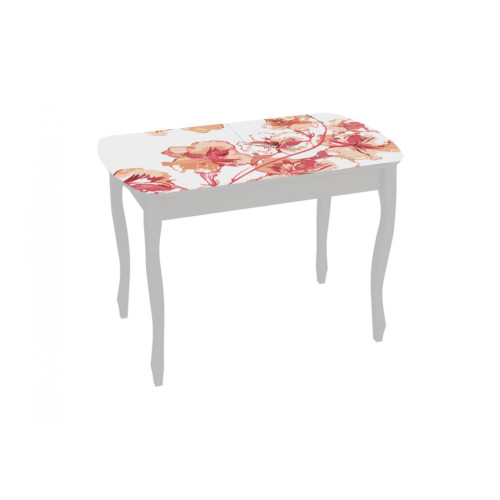 Стол обеденный раздвижной со стеклом Экстра 2 (белый)