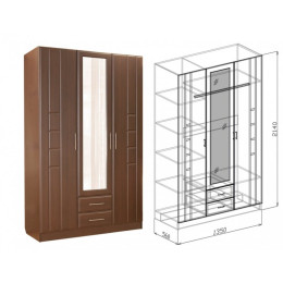 Шкаф 3х-створчатый "Палермо" (Союз-Мебель)