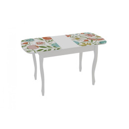 Стол обеденный раздвижной со стеклом "Экстра 2" (белый)