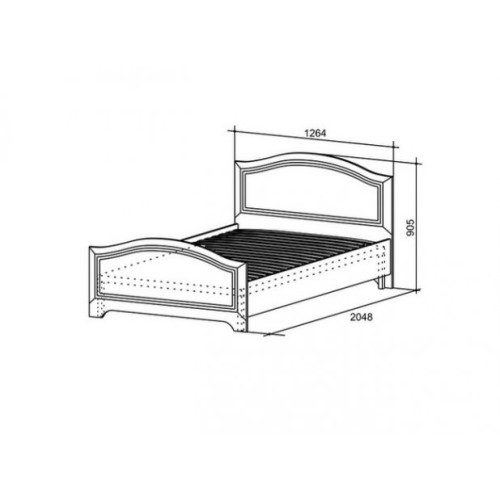 Кровать 1200х2000 Алиса (1264х2042х905)