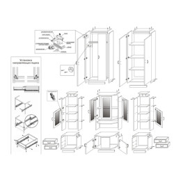 Стенка "Макарена" Комби ЛДСП (цвет Ясень Шимо темный / Ясень Шимо светлый) SL