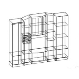 Стенка "Макарена" Комби ЛДСП (цвет Ясень Шимо темный / Ясень Шимо светлый) SL