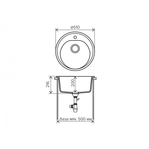 Мойка врезная каменная F-08 (цвет в ассортименте)