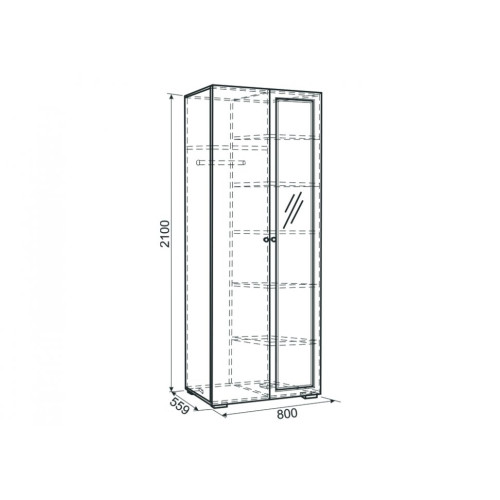 Шкаф 2-створчатый Гламур