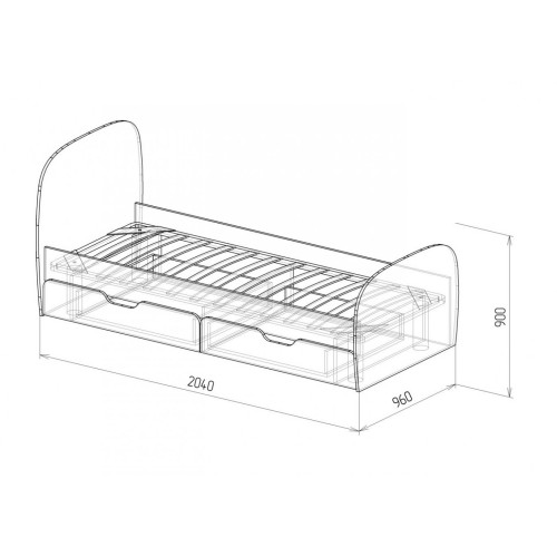 Кровать 0,8 с ящиками №13 Скай
