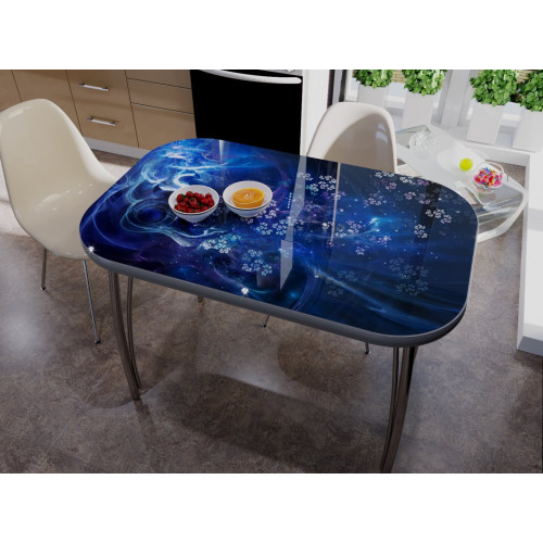 Стол со стеклом Сапфир