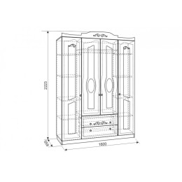 Шкаф 4х-створчатый "Диана Голд"