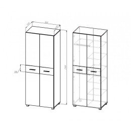 Шкаф ШК-073 "ЛАЙК" 800 мм