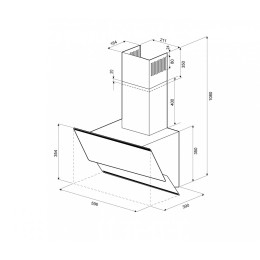 IRIDA 600 black push button вытяжка кухонная