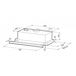 Kamilla slim 600 white (1 мотор) вытяжка кухонная