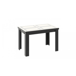 Стол обеденный "Норман" тип 1 (Черный/Стекло бежевое с рисунком)