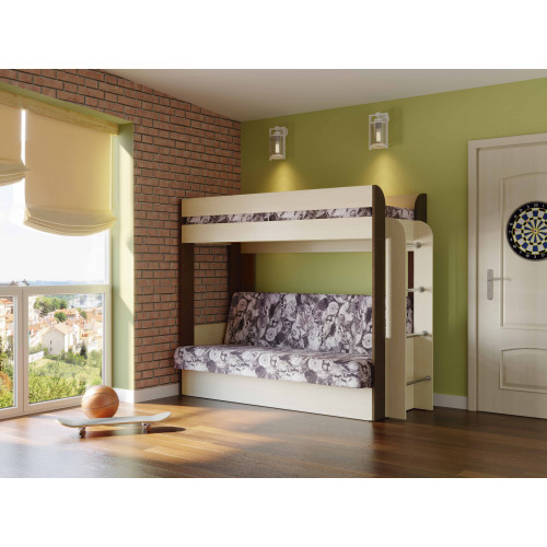 Кровать-чердак с диван-кроватью Немо