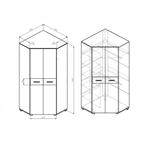 Шкаф угловой ШК-074 ЛАЙК