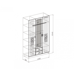 Шкаф 3-х дверный "Атлантида"