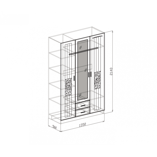 Шкаф 3-х дверный Атлантида