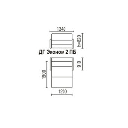 Диван Глория-Эконом 2 ПБ (1200)