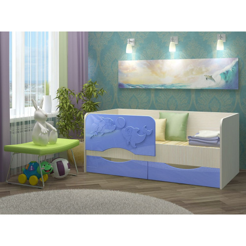 Детская кровать Дельфин-2 МДФ 1,4 м.