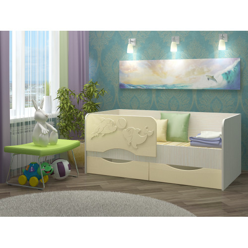 Детская кровать Дельфин-2 МДФ 1,4 м.
